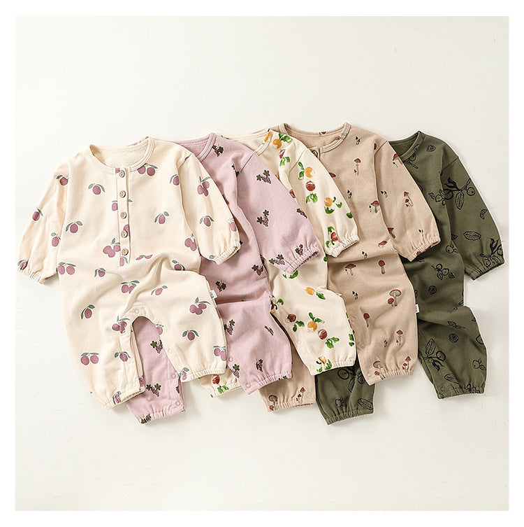 Autumn and Spring New Arrival Baby Unisex Cartoon Fruits Pattern Long