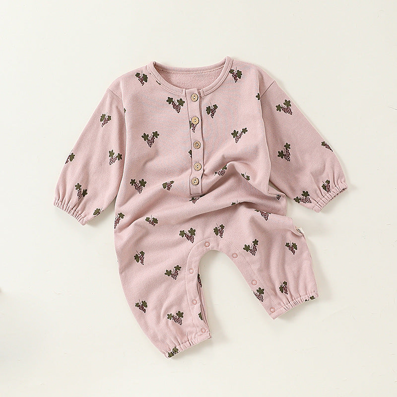 Autumn and Spring New Arrival Baby Unisex Cartoon Fruits Pattern Long