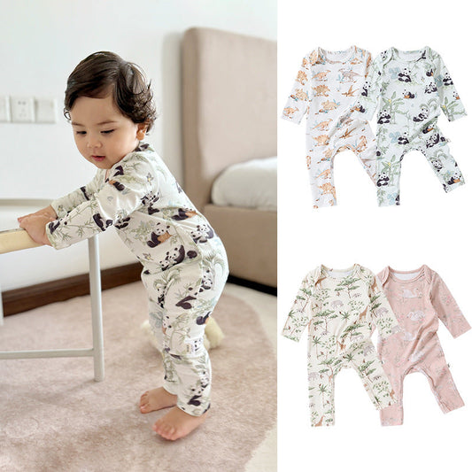 Autumn and Spring New Arrival Baby Unisex Animals Pattern Long Sleeves